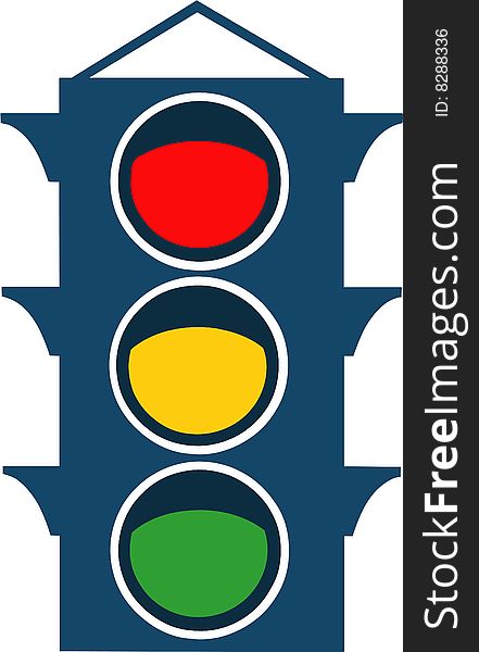 Vector illustrated traffic lights on white background. Vector illustrated traffic lights on white background