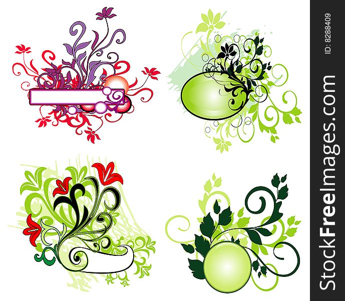 Floral element for design, vector illustration