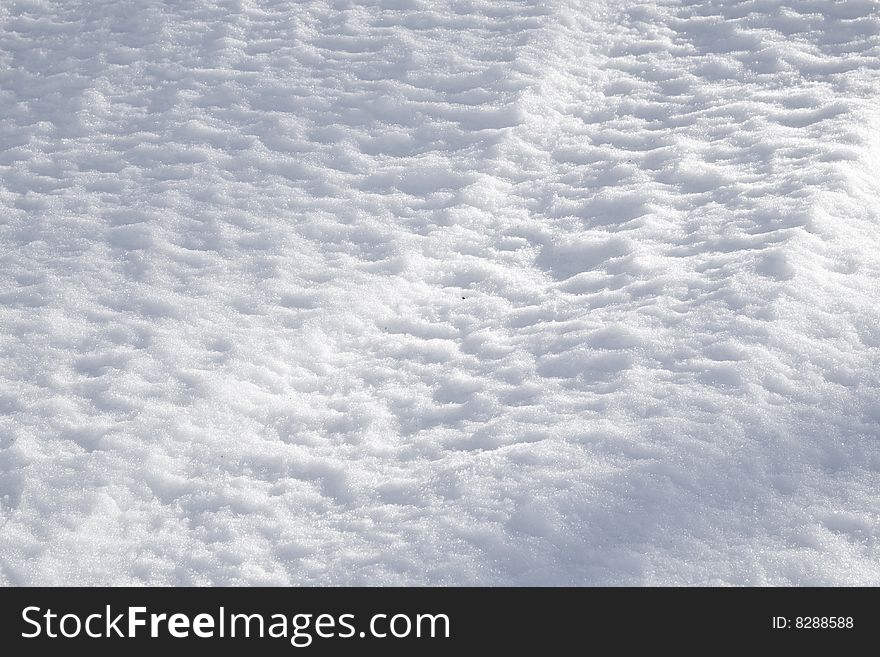 Detail of white and untouched snow