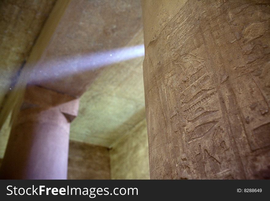 Photo taken inside an ancient temple in egypt