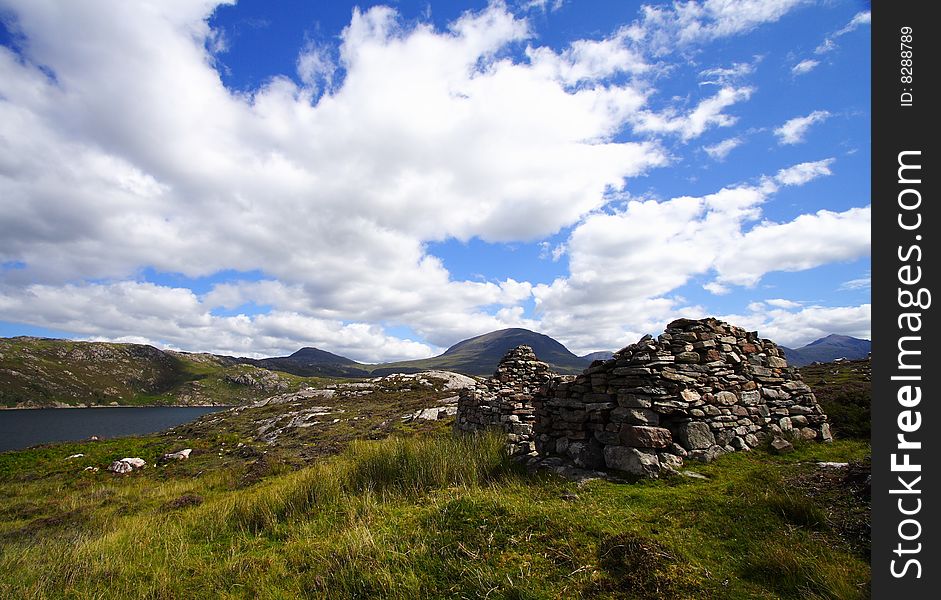 Landscape and ruins in the highlands