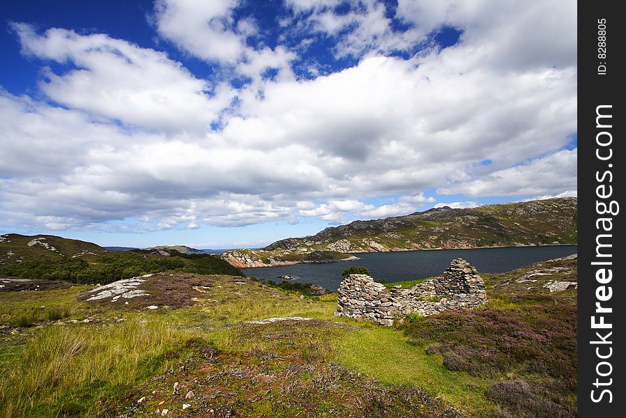 Landscape and ruins in the highlands