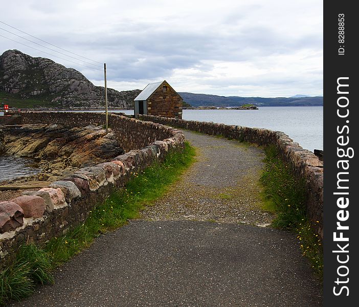 Foot-road in the western Highlands in scotland. Foot-road in the western Highlands in scotland