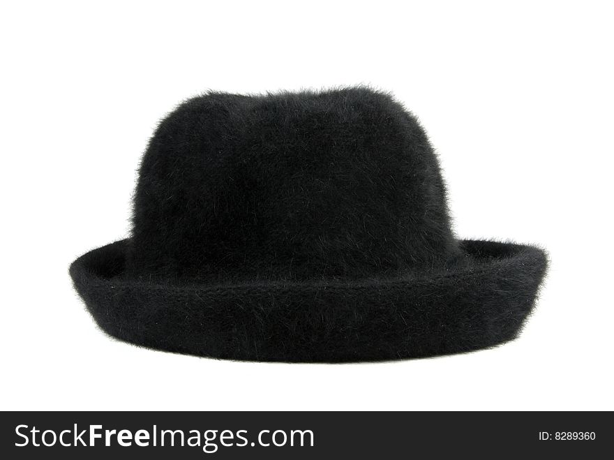 Black woman's hat isolated over  white background. Black woman's hat isolated over  white background