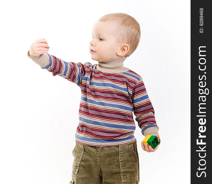be or not to be so: boy absorbs sth in his hand