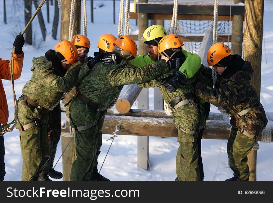 Team On Obstacle Course