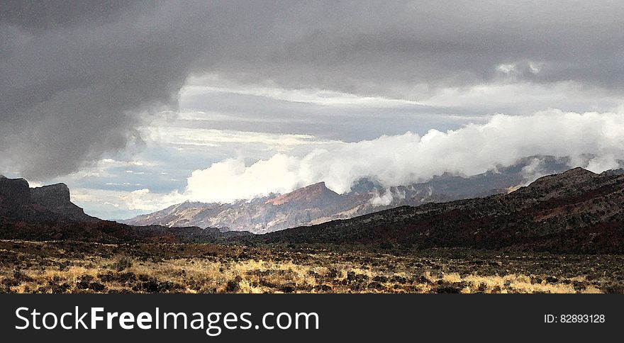 CAPITOL REEF NATIONAL PARK Area, GARFIELD CO, UTAH - 2016-09-29 - Gathering Storm At East End Burr Trail -03a