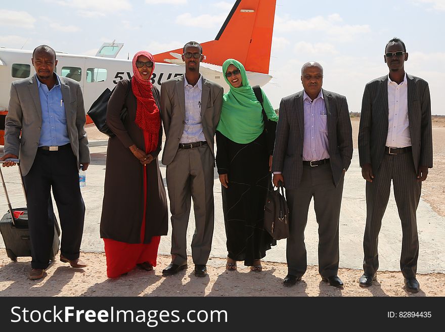 Members of the Federal Indirect Electoral Implementation Team &#x28;FIEIT&#x29; arrive in Cadaado, Galmudug State to assess the progress of the on-going electoral process to choose members of the Lower House of the Somali federal Parliament on November 24, 2016. Members of the Federal Indirect Electoral Implementation Team &#x28;FIEIT&#x29; arrive in Cadaado, Galmudug State to assess the progress of the on-going electoral process to choose members of the Lower House of the Somali federal Parliament on November 24, 2016.