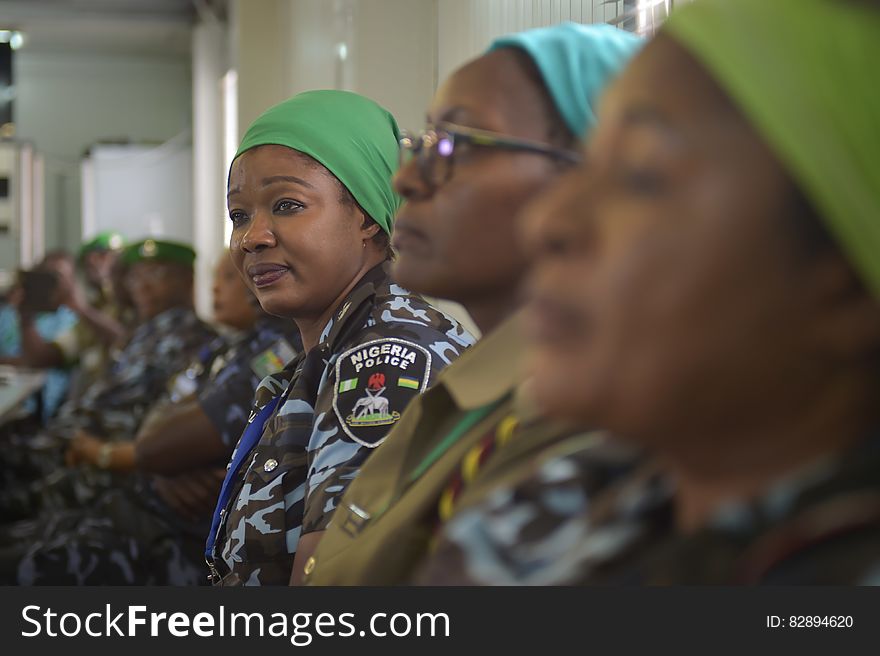 Police women clap during a ceremony in Mogadishu, Somalia, to mark the rotation of Ghanian police officers out of the African Union Mission to Somalia and back to their home country on December 11, 2016. AMISOM Photo / Tobin Jones. Police women clap during a ceremony in Mogadishu, Somalia, to mark the rotation of Ghanian police officers out of the African Union Mission to Somalia and back to their home country on December 11, 2016. AMISOM Photo / Tobin Jones
