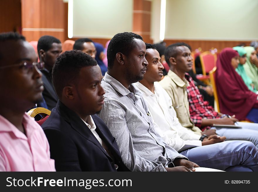 Participants attend a workshop on 16 days of Activism Against Gender-Based Violence in Mogadishu, Somalia on December 11, 2016. AMISOM Photo / Ilyas Ahmed. Participants attend a workshop on 16 days of Activism Against Gender-Based Violence in Mogadishu, Somalia on December 11, 2016. AMISOM Photo / Ilyas Ahmed