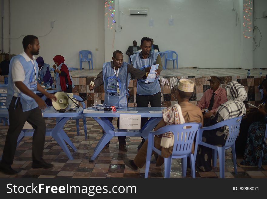 Election officials count delegates&#x27; votes during Somalia&#x27;s process to pick members of parliament in Mogadishu, Somalia, on December 6, 2016. Somalia is currently electing members to the House of the People, who will then go on to elect Somalia&#x27;s new president along with the Upper House of parliament. AMISOM Photo / Tobin Jones. Election officials count delegates&#x27; votes during Somalia&#x27;s process to pick members of parliament in Mogadishu, Somalia, on December 6, 2016. Somalia is currently electing members to the House of the People, who will then go on to elect Somalia&#x27;s new president along with the Upper House of parliament. AMISOM Photo / Tobin Jones
