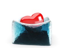 The Heart Is Melting The Ice Stock Photo