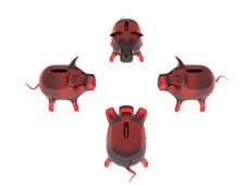 Four Red Money-boxes Royalty Free Stock Photos