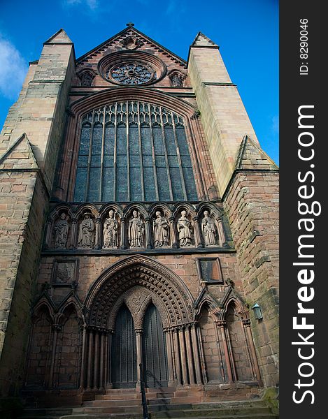 The magnificent building of lichfield cathedral in england. The magnificent building of lichfield cathedral in england