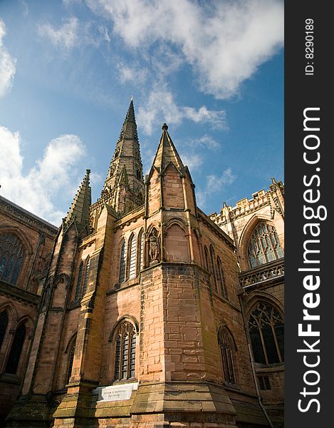 The magnificent building of lichfield cathedral in england. The magnificent building of lichfield cathedral in england
