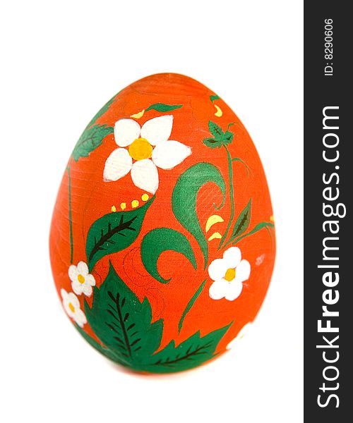 Decorated egg for easter on white ground