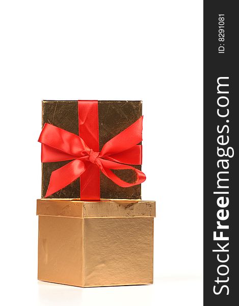 Birthday present gift isolated on white