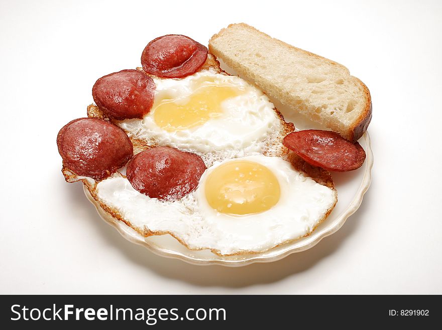 Fried egss isolated on background. Fried egss isolated on background.