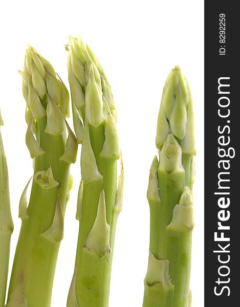 Asparagus, Green salad on a white background