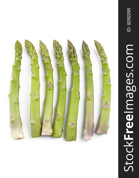 Asparagus, Green salad on a white background