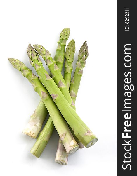 Asparagus, Green salad on a white background