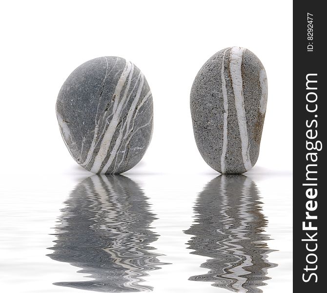 Two stack stones with reflection
