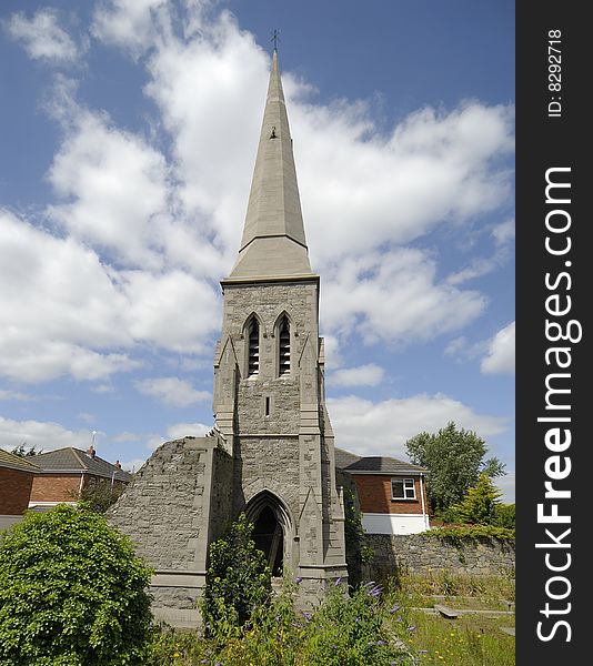 Steeple without a church in Dublin, Ireland. Steeple without a church in Dublin, Ireland