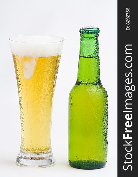 A fresh cold and tasty beer isolated