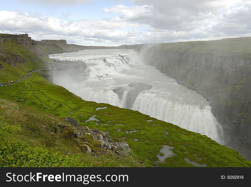 Waterfall in Iceland during the summer. Waterfall in Iceland during the summer