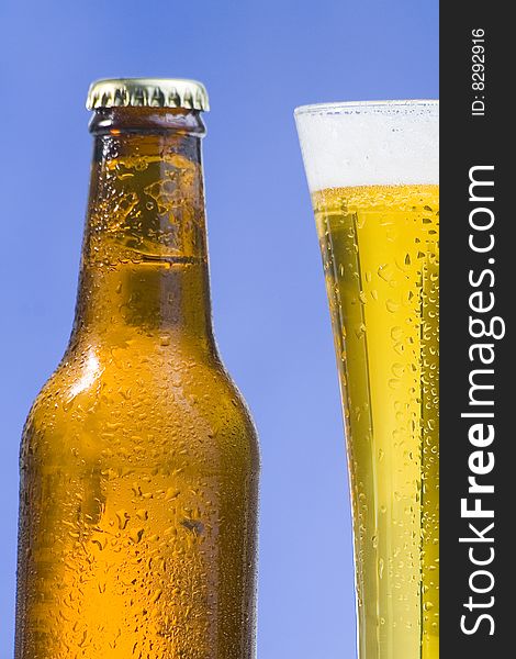 A fresh cold and tasty beer isolated