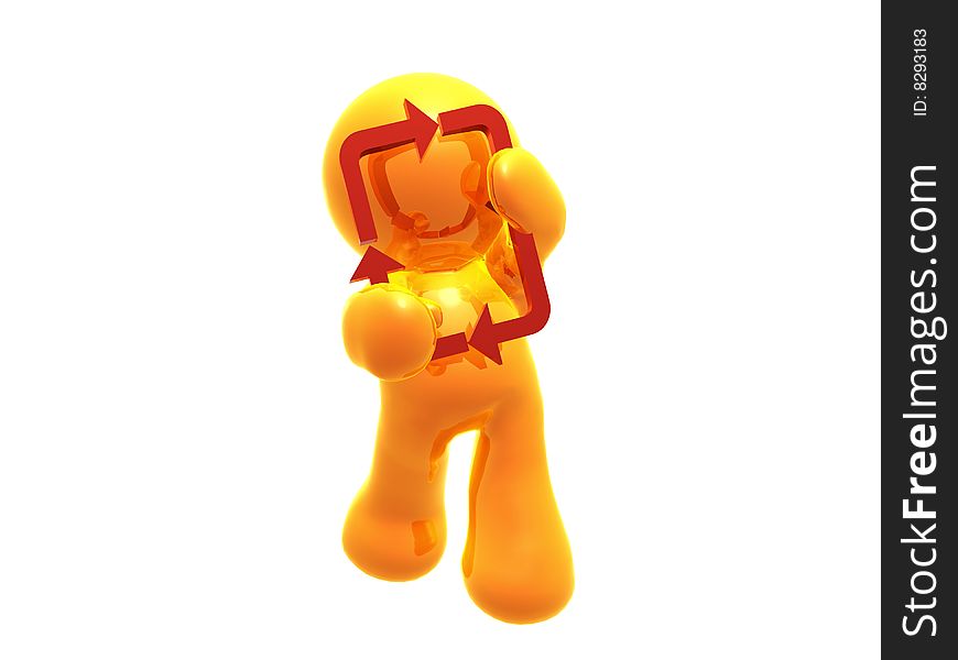 Let's recycle icon 3d figure