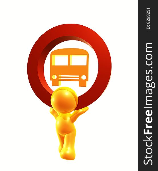 Bus station icon symbol figure illustration