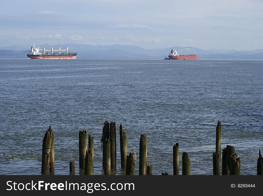 Cargo Ships In The Harbor