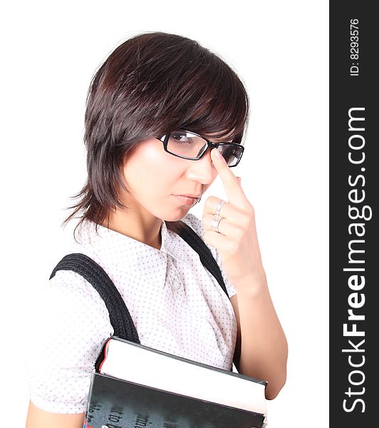 Attractive Student With Big Book