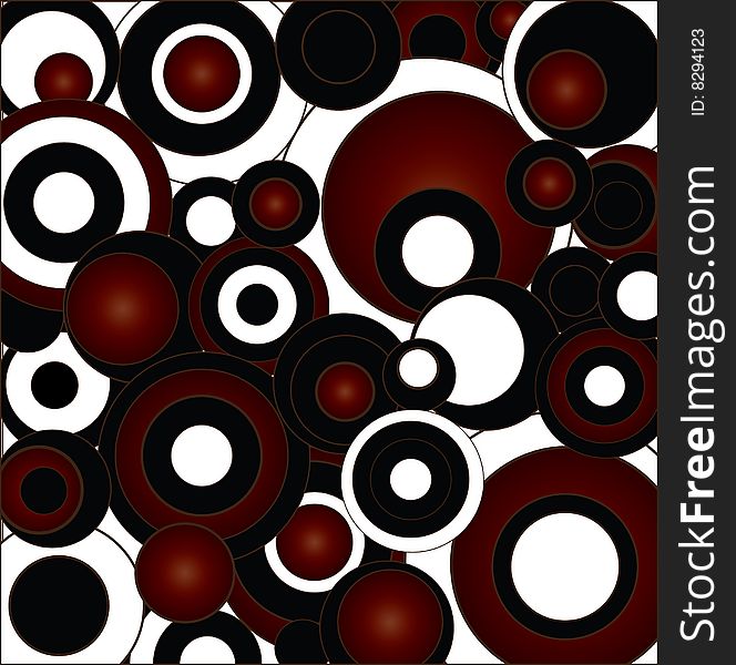 Red Black and White Psychedelic Circles