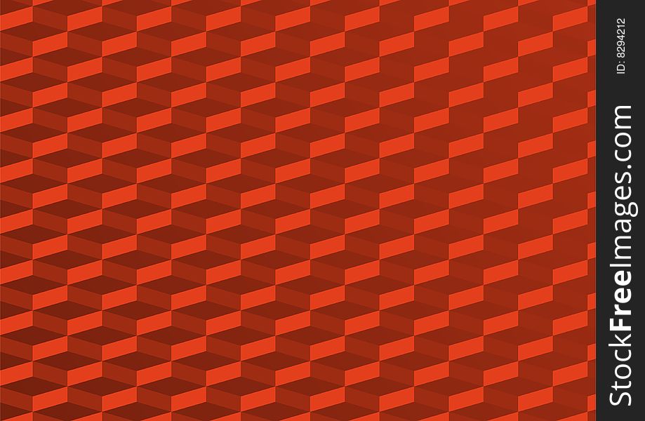 Red and orange background with stairs