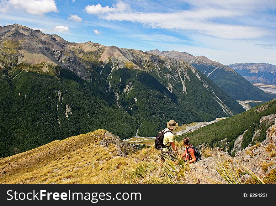 Couple climbing Avalanche peak