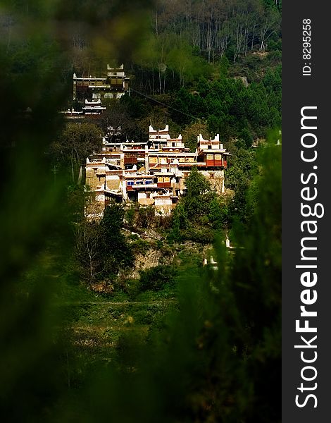 Day view of  the castle at Danba Sichuan China