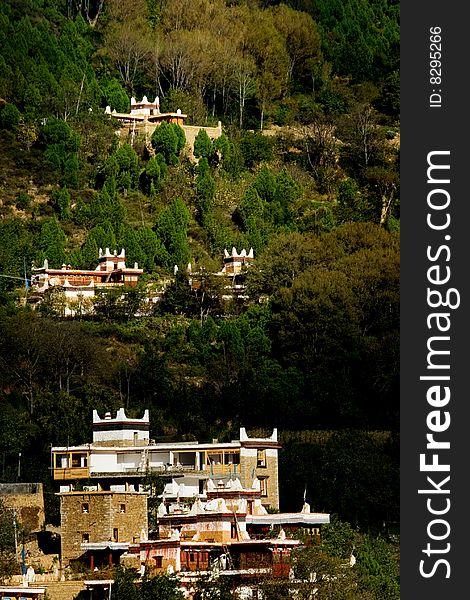 Day view of  the castle at Danba Sichuan province China. Day view of  the castle at Danba Sichuan province China