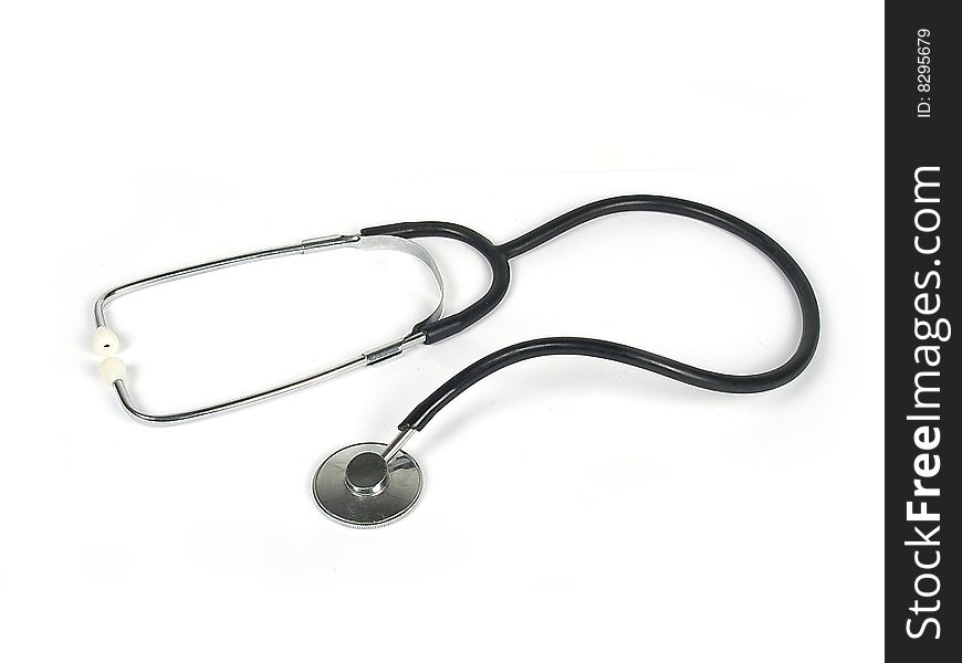 Stethoscope isolation on white, medic eqp