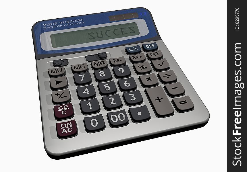 An electronic calculator indicating financial success. Isolated on white background. An electronic calculator indicating financial success. Isolated on white background.