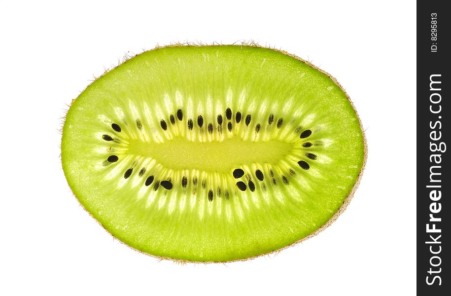 Close up of single kiwi slice