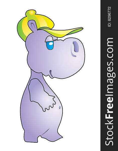 A vector illustration of a cute friendly hippopotamus. A vector illustration of a cute friendly hippopotamus