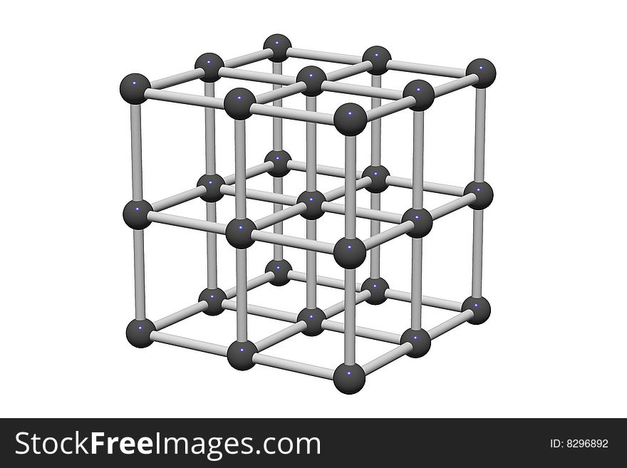 Square stricture of molecule, is isolated on a white background