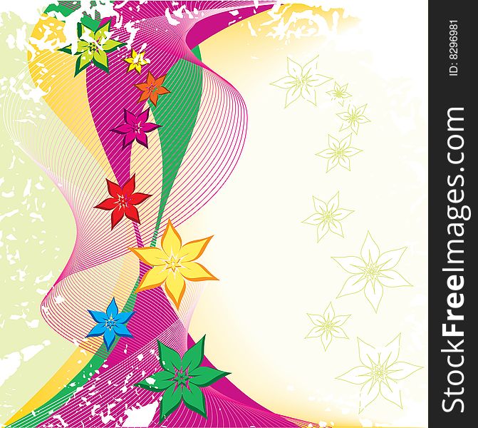 Colorful flower, decorate card, background vector