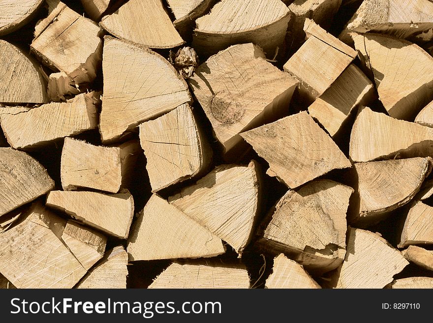 Cut wood for the fire and heating. Cut wood for the fire and heating