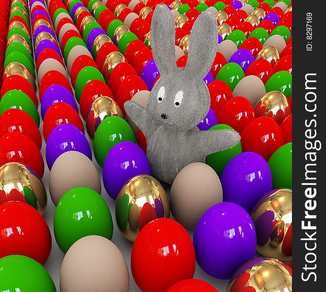 3d easter bunnies is among the eggs