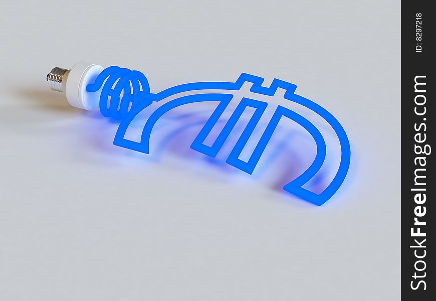 Energy Saving Lamp In The Shape Of The Euro