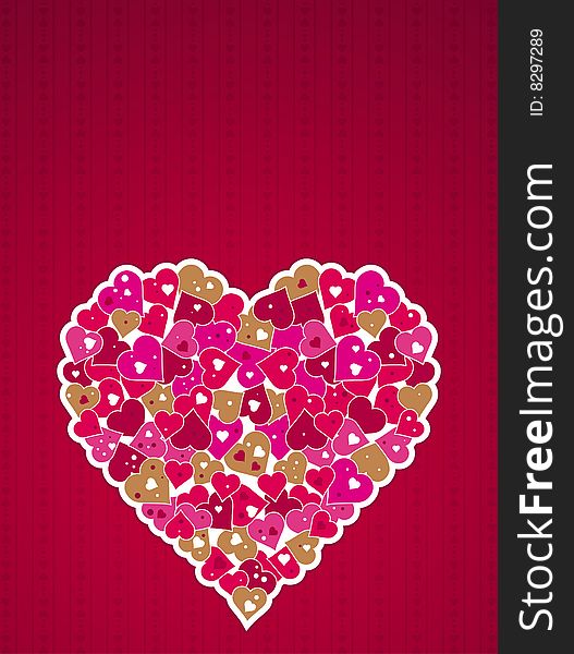 Pink heart, vector