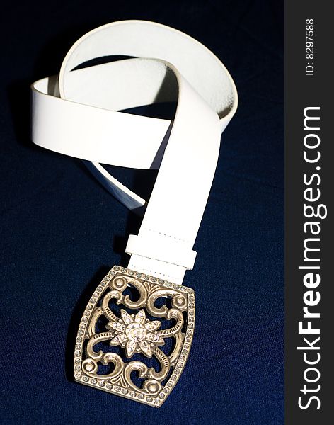 Exclusive ladies white leather belt. Exclusive ladies white leather belt